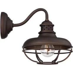 Franklin Iron Works Park Rustic Farmhouse Outdoor Wall Light Fixture Oil Rubbed Bronze Caged 9" For Post Exterior Barn Deck House Porch Yard Patio -Garden & Outdoors GUEST c0ae255a 707a 466f bb4f eb79acacaf6a