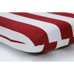 2pc Outdoor/Indoor Rounded Chair Pad Set Midland Americana Red - Pillow Perfect