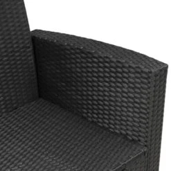 6pc Wicker Patio Conversation Set With Glass Table Ottomans & Cushions - Black/Dark Gray - GODEER 26 6pc Wicker Patio Conversation Set With Glass Table Ottomans & Cushions - Black/Dark Gray - GODEER -Garden & Outdoors GUEST c1931aa3 67d4 4568 a206 2902c08d2760