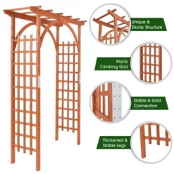 Costway Premium Outdoor Wooden Cedar Arbor Arch Pergola Trellis Wood Garden Yard Lattice -Garden & Outdoors GUEST c2451a58 9897 4c67 ad9a 3e668f2e8931
