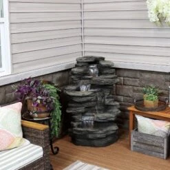 Sunnydaze Decor Sunnydaze 38"H Electric Polyresin And Fiberglass Stacked Shale Waterfall Outdoor Water Fountain With LED Lights 18 Sunnydaze Decor Sunnydaze 38"H Electric Polyresin And Fiberglass Stacked Shale Waterfall Outdoor Water Fountain With LED Lights -Garden & Outdoors GUEST c2c8a8d9 1963 45dd adc3 129ee27a84a7