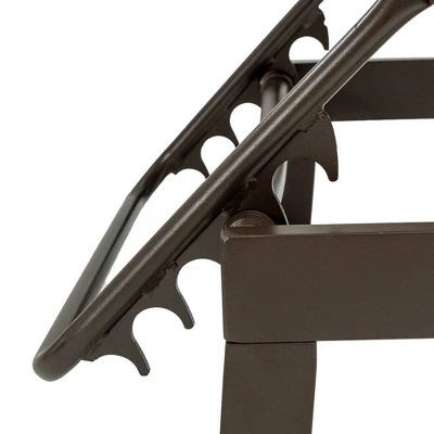 3pc Outdoor Five Position Adjustable Curved Aluminum Lounge Set Brown - Crestlive Products 8 3pc Outdoor Five Position Adjustable Curved Aluminum Lounge Set Brown - Crestlive Products - Image 6