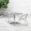 Emma And Oliver 31.5" Square Aluminum Table Set With 2 Slat Back Chairs 2 Emma And Oliver 31.5" Square Aluminum Table Set With 2 Slat Back Chairs -Garden & Outdoors GUEST c4dc679c 3ddf 4bb1 8b1d e058e4cc3eb5