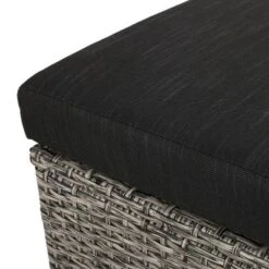 Puerta 2pk Outdoor Wicker Ottomans With Cushions - Black/Dark Gray - Christopher Knight Home -Garden & Outdoors GUEST c6418ad9 55ba 4e1b 8c32 b39f0de62659