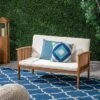 Casa Acacia Wood Loveseat Brown/Cream - Christopher Knight Home -Garden & Outdoors GUEST c65807e5 4338 49dc a5dc 20e554df8b60