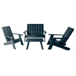Italica 4pc Outdoor Set With Modern Adirondack Chairs, Double Wide Adirondack Chairs & Table - Highwood 21 Italica 4pc Outdoor Set With Modern Adirondack Chairs, Double Wide Adirondack Chairs & Table - Highwood -Garden & Outdoors GUEST c7287b6e f463 45bb a352 b12107190c4d