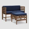 3pc Modular Acacia Wood Patio Chat Set With Cushions - Saracina Home -Garden & Outdoors GUEST c7893b95 da2f 4c14 84fc c9a7ae516287
