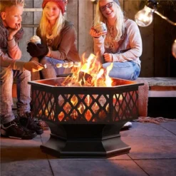 Yaheetech 26" Steel Fire Pit Outdoor Fireplace, Black