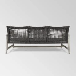 Hampton Wood & Wicker Sofa - Light Gray/Black - Christopher Knight Home -Garden & Outdoors GUEST cc32f479 ae3f 4acb 84ac 325b85697a8f