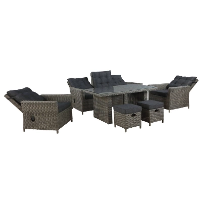 Asti 6pc Wicker Outdoor Seating Set - Gray - Alaterre Furniture 4 Asti 6pc Wicker Outdoor Seating Set - Gray - Alaterre Furniture - Image 2