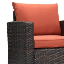 6pc Wicker Outdoor Conversation Set - Orange - EDYO LIVING 23 6pc Wicker Outdoor Conversation Set - Orange - EDYO LIVING -Garden & Outdoors GUEST cd90e067 684b 4cee bdb4 5de358b6235f