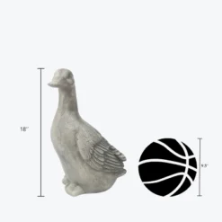 LuxenHome 18" Gray MgO Duck Garden Statue -Garden & Outdoors GUEST cda68807 38d1 4362 ad6c 34653e6c6594