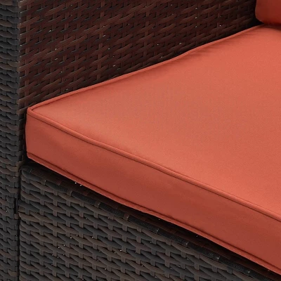 6pc Wicker Outdoor Conversation Set - Orange - EDYO LIVING 9 6pc Wicker Outdoor Conversation Set - Orange - EDYO LIVING - Image 7