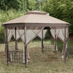 Costway 10' X 12' Octagonal Patio Gazebo Canopy Shelter Double Top W/Netting Sidewalls -Garden & Outdoors GUEST cecbad64 10f7 411e 89ab 41f75c8224d8