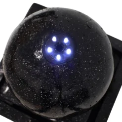 Sunnydaze Decor Sunnydaze Outdoor Polyresin Solar Powered Black Ball Water Fountain Feature With LED Light - 30" - Black -Garden & Outdoors GUEST ced86ccb 1697 44d6 9671 c8992422b73b