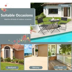 Tangkula 3PCS Patio Bistro Set Folding Wicker Chairs & Table Outdoor Patio Furniture Set -Garden & Outdoors GUEST cefad147 82d5 4e33 9885 50551b93f49b