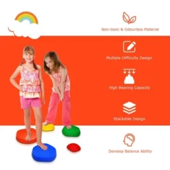 Costway 5pcs Kids Balance Stepping Stones Indoor & Outdoor Coordination & Balance Toy -Garden & Outdoors GUEST cfda2363 2cd2 42a7 bc5c 2548ec8dd96a