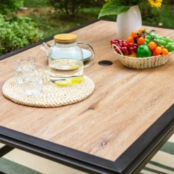 7pc Patio Dining Set With 360 Swivel Chairs & Rectangle Plastic Tabletop - Captiva Designs -Garden & Outdoors GUEST d10524e7 30d8 4da8 9132 4b350f43408e