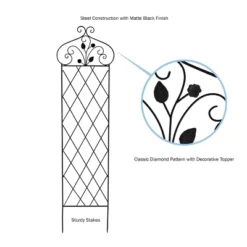 Garden Trellis For Climbing Plants - 63-Inch Decorative Lattice Metal Panel For Vines, Roses, Vegetables, Berries, And Flowers By Pure Garden (Black) -Garden & Outdoors GUEST d12cff84 9aad 47d7 8c81 73f4c231ea0d