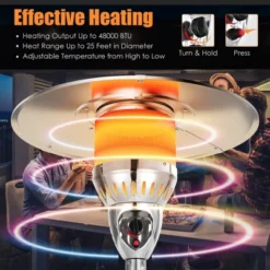 Costway 48,000 BTU Patio Propane Heater Stainless Steel W/Table & Wheels 12 Costway 48,000 BTU Patio Propane Heater Stainless Steel W/Table & Wheels -Garden & Outdoors GUEST d18cbade 7761 4a49 8a68 8b04245d109e