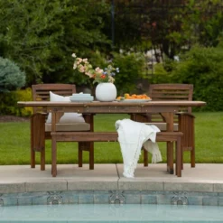 Ravenscroft 4pc Extendable Acacia Wood Outdoor Dining Set - Saracina Home 12 Ravenscroft 4pc Extendable Acacia Wood Outdoor Dining Set - Saracina Home -Garden & Outdoors GUEST d1e17e82 6666 4c9e 9100 6baec1df9027