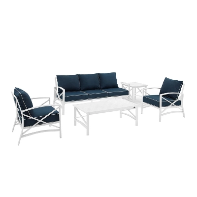Kaplan 5pc Outdoor Sofa Set With Sofa & 2 Chairs With Coffee Table & Side Table - Crosley 7 Kaplan 5pc Outdoor Sofa Set With Sofa & 2 Chairs With Coffee Table & Side Table - Crosley - Image 5