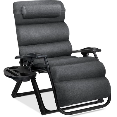Best Choice Products Oversized Zero Gravity Chair, Folding Recliner W/ Removable Cushion, Side Tray 9 Best Choice Products Oversized Zero Gravity Chair, Folding Recliner W/ Removable Cushion, Side Tray - Image 7