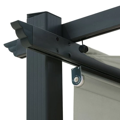 Aoodor 10 X 10 Ft Outdoor Pergola With Retractable Canopy, Aluminum Frame, 4 Pieces Patio Sun Shade Shelter For Backyard, Deck 6 Aoodor 10 X 10 Ft Outdoor Pergola With Retractable Canopy, Aluminum Frame, 4 Pieces Patio Sun Shade Shelter For Backyard, Deck - Image 4