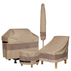 Duck Covers Brown 138" Elegant Waterproof Rectangular/Oval Patio Table & Chair Set Cover -Garden & Outdoors GUEST d663d423 b266 43c6 bbcd 59ced986ba2c 1