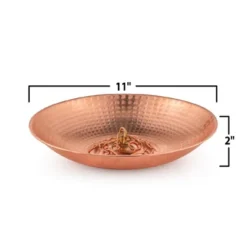Marrgon 11" Copper Anchoring Basin - Hammered Metal Bowl For Rain Chain Downspouts