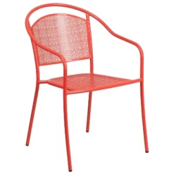Flash Furniture Commercial Grade Indoor-Outdoor Steel Patio Arm Chair With Round Back -Garden & Outdoors GUEST d7315914 d16f 49b9 932f 083d240a6d0f
