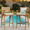 Best Choice Products Set Of 2 Outdoor Acacia Wood Bar Stools Bar Chairs W/ Weather-Resistant Cushions - Teak Finish -Garden & Outdoors GUEST d7d767f2 1811 41b7 893e 77412b6c3c3a