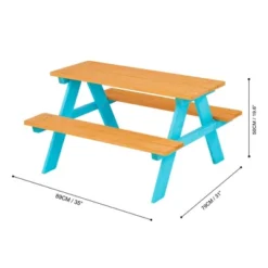 Kids' Outdoor Wood Rectangle Picnic Table - Turquoise - Teamson Kids -Garden & Outdoors GUEST d875b936 c8d2 4195 bb83 763cbec3c65d