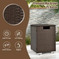 Costway 16'' Rattan Propane Tank Cover Hideaway Side Table 20 Lbs Propane Gas Holder -Garden & Outdoors GUEST d88d1569 da7f 473c 8875 a2c3bfd8d293