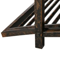 Outsunny 3.4FT Metal Arch Zen Garden Bridge With Safety Siderails, Decorative Footbridge, Delicate Floral Scrollwork For Stream, Fish Pond, Brown -Garden & Outdoors GUEST d8c542c0 d6c0 47c9 a0ca 9eb10a5bfcf4