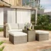 5pc Wicker Patio Seating Set With Cushions - Brown/Beige - GODEER -Garden & Outdoors GUEST d9320d8f 9331 4788 aa8a ab53eb1ee5ff