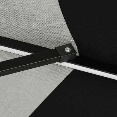 9' X 9' Mirage II Fiesta Market Patio Umbrella With Solar LED Tube Lights Black/White - Island Umbrella 9 9' X 9' Mirage II Fiesta Market Patio Umbrella With Solar LED Tube Lights Black/White - Island Umbrella - Image 7