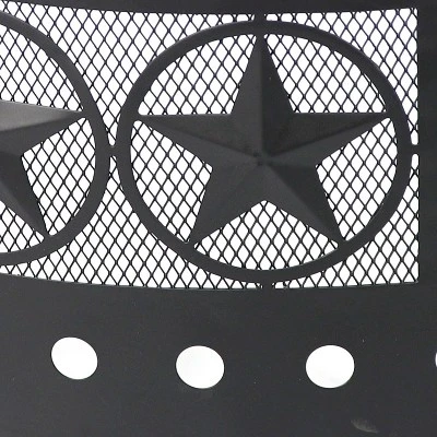 Sunnydaze Decor Sunnydaze Outdoor Heavy-Duty Steel Portable Large Round Four Star Cut Out Fire Pit Ring - 36" - Black 4 Sunnydaze Decor Sunnydaze Outdoor Heavy-Duty Steel Portable Large Round Four Star Cut Out Fire Pit Ring - 36" - Black - Image 2