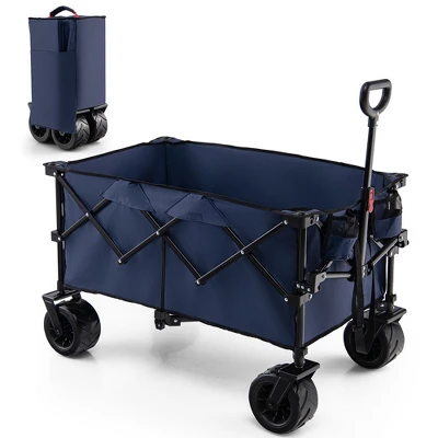 Costway Folding Collapsible Wagon Utility Garden Cart W/ Wide Wheels Adjustable Handle 12 Costway Folding Collapsible Wagon Utility Garden Cart W/ Wide Wheels Adjustable Handle - Image 10