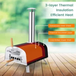 Costway 12" Multi-Fuel Pizza Oven Propane & Wood Fired Pizza Maker Portable -Garden & Outdoors GUEST dd842f16 7db7 4bfe 96e9 bdb783552008