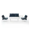 Kaplan 5pc Outdoor Sofa Set With Sofa & 2 Chairs With Coffee Table & Side Table - Crosley