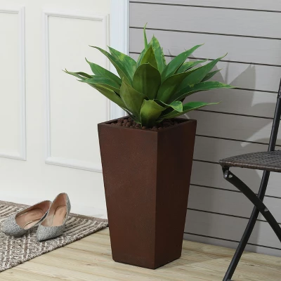 LuxenHome Square Tapered 18.5" H House Planters, Indoor & Outdoor Black 7 LuxenHome Square Tapered 18.5" H House Planters, Indoor & Outdoor Black - Image 5