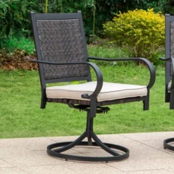 5pc Patio Dining Set With Fire Pit Table & Wicker Rattan 360 Swivel Chairs - Captiva Designs 15 5pc Patio Dining Set With Fire Pit Table & Wicker Rattan 360 Swivel Chairs - Captiva Designs -Garden & Outdoors GUEST e05322a4 9bf6 47d2 8a27 413e0ab0f6aa