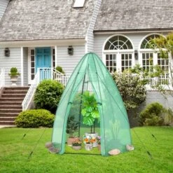 Costway 5.5'x 5.5'x 6' Portable Mini Garden Greenhouse With Window & Roll-up Zippered Door 16 Costway 5.5'x 5.5'x 6' Portable Mini Garden Greenhouse With Window & Roll-up Zippered Door -Garden & Outdoors GUEST e055401c 0974 4071 b602 b1da98779109