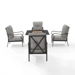 5pc Dahlia Outdoor Steel Fire Pit Set Taupe/Matte Black - Crosley 19 5pc Dahlia Outdoor Steel Fire Pit Set Taupe/Matte Black - Crosley -Garden & Outdoors GUEST e1a47703 6c0c 46d1 9136 6261caf674ef