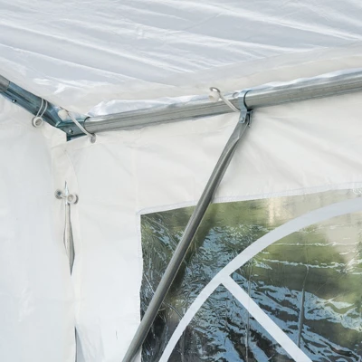 Outsunny 13' X 26' Event Tent & Party Pavilion, Removable Sidewalls, Zipper Doors, Extra Large Steel Frame, Stylish Windows, Wedding White 7 Outsunny 13' X 26' Event Tent & Party Pavilion, Removable Sidewalls, Zipper Doors, Extra Large Steel Frame, Stylish Windows, Wedding White - Image 5