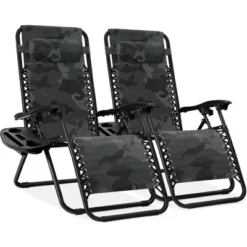Best Choice Products Set Of 2 Zero Gravity Lounge Chair Recliners For Patio, Pool W/ Cup Holder Tray -Garden & Outdoors GUEST e1d9a2b1 6608 4c11 b5ff cbdedb5ee618