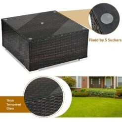 Costway 5PCS Patio Rattan Furniture Set Sectional Conversation Sofa Off White -Garden & Outdoors GUEST e275ed8d 3586 4f66 93cc b32db32d7dcc