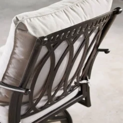 5pc Set With 44" Round Outdoor Aluminum Fire Table & Four Swivel Rocking Chairs & Wind Blocker Lid - Oakland Living -Garden & Outdoors GUEST e2cd7dbc 6455 43d3 ba70 21f1ecc3d99b