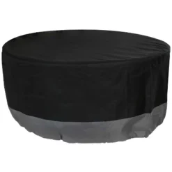Sunnydaze Decor Sunnydaze Outdoor Heavy-Duty Weather-Resistant 300D Polyester Round 2-Tone Fire Pit Cover - Gray And Black -Garden & Outdoors GUEST e2e45e79 1569 41c5 b524 852e2e1082f3